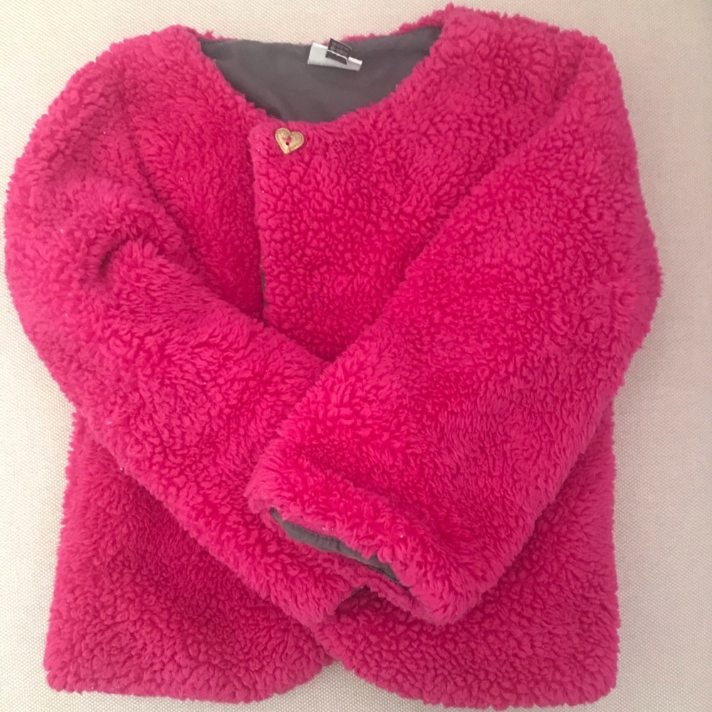 3 pommes hot pink cardigan